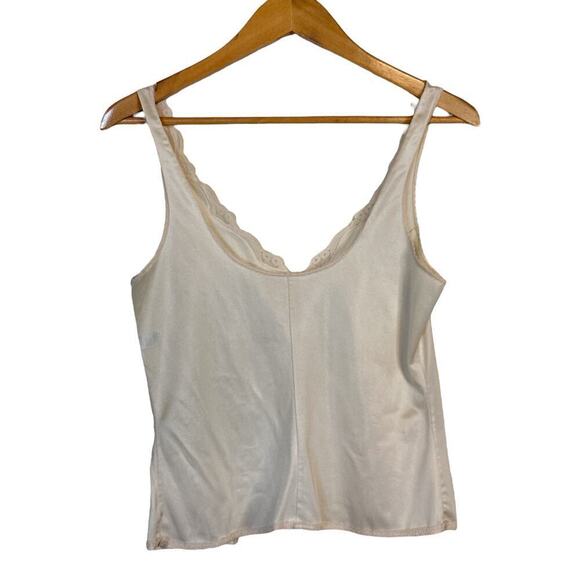 Warner's Frostings Women's Peekaboo Lace Trim Pullover Camisole Top Size M Beige - Picture 4 of 6